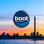 The boot 2024 Düsseldorf logo with the city skyline in the background shows the trade fair's most important yacht show.