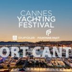 The logo for the Cannes Yachting Festival 2023 in Port Canto.