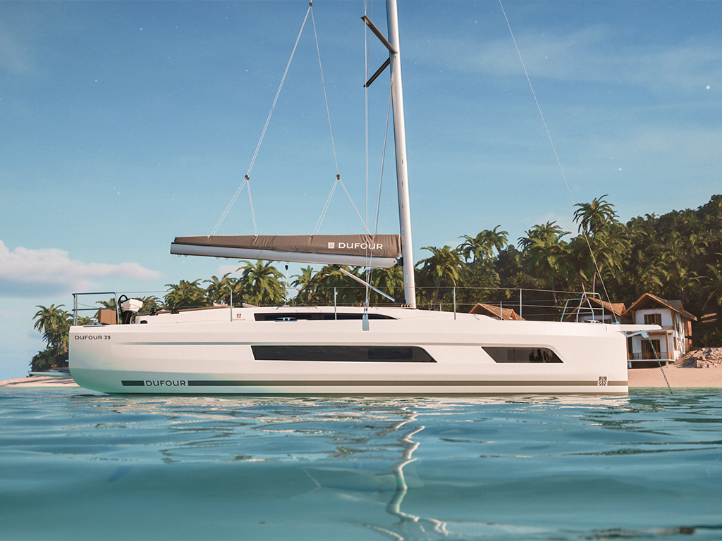 Segelboot am tropischen Strand